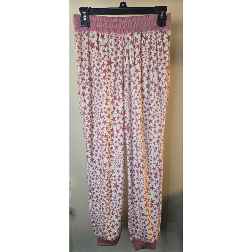 Women's L*SPACE Skyler White Pink Star Print Jogger Pants S